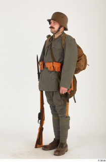  Austria-Hungary army uniform World War I. ver.1 - poses army poses with gun soldier standing uniform whole body 0018.jpg